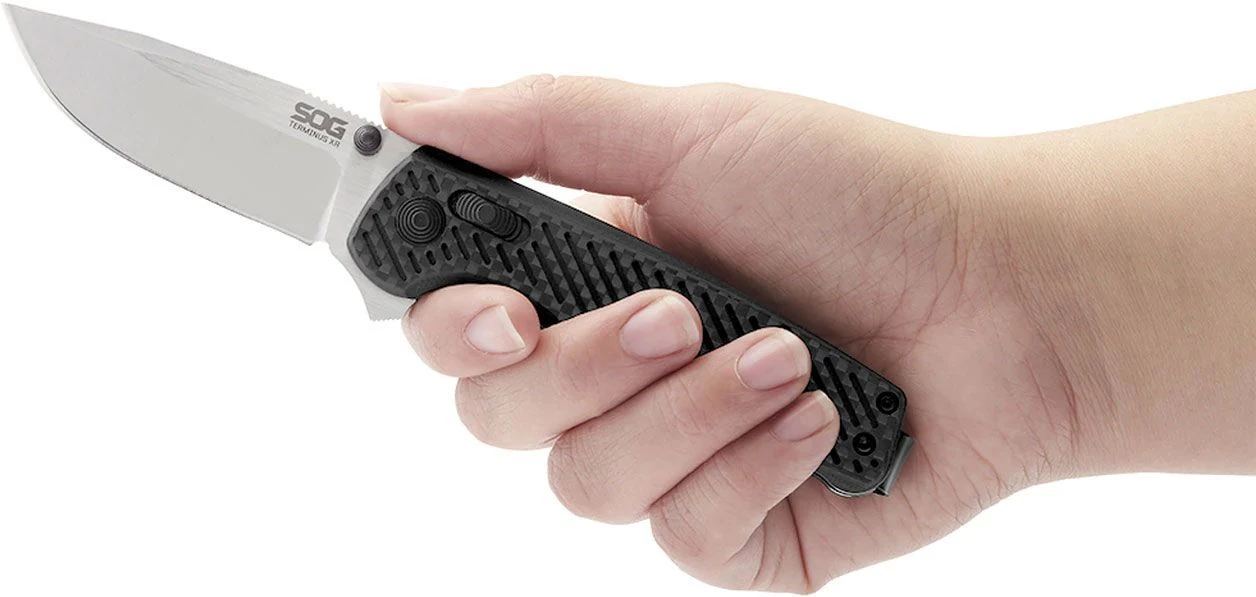 SOG TERMINUS XR - S35VN, Carbon Fiber / G10 Handles SOG-TM1025-BX 5 SOG TERMINUS XR - S35VN, Carbon Fiber / G10 Handles SOG-TM1025-BX – Bild 5