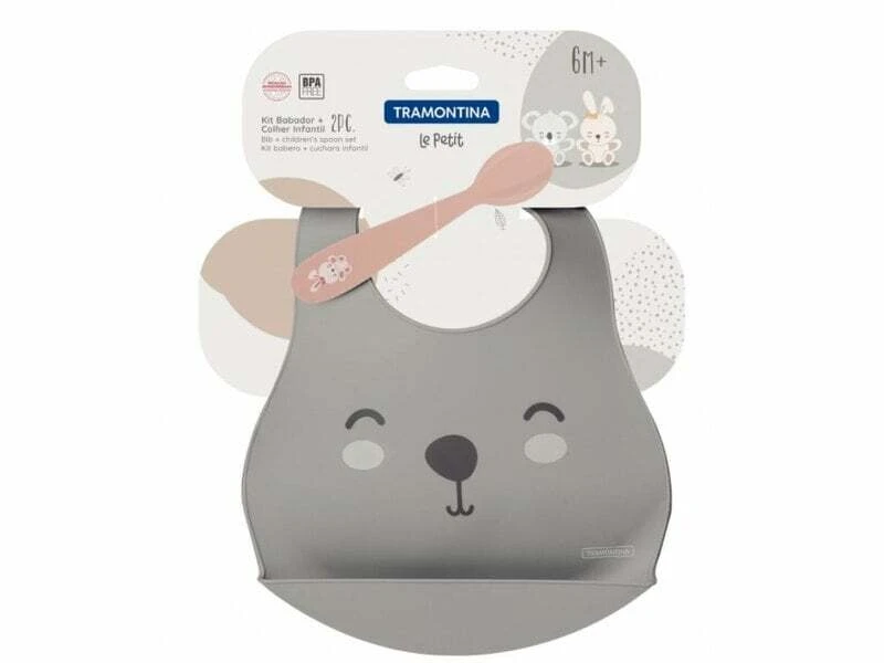 Tramontina Le Petit Silicon Children Bib & Spoon Set, Rabbit/Pink 23797/404 2 Tramontina Le Petit Silicon Children Bib & Spoon Set, Rabbit/Pink 23797/404 – Bild 2