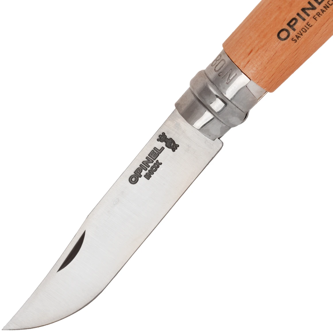 Opinel 123080 N08 Inox Griff Aus Buchenholz 2 Opinel 123080 N08 Inox Griff Aus Buchenholz – Bild 2