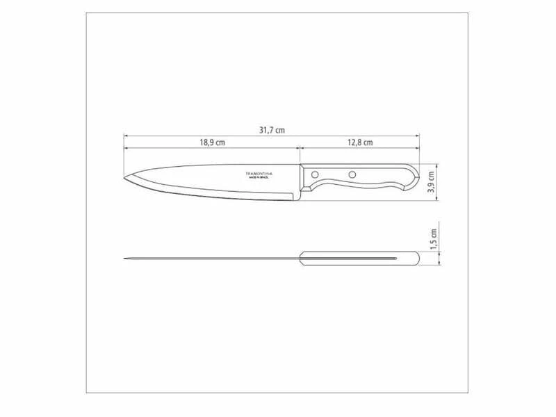 Tramontina Dynamic Kitchen Knife 20cm, Wood Handle 22315/108 2 Tramontina Dynamic Kitchen Knife 20cm, Wood Handle 22315/108 – Bild 2