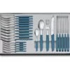 VICTORINOX Swiss Modern 24-piece Cutlery Set With Tomato Knife, Blue 6.9096.11W2.24