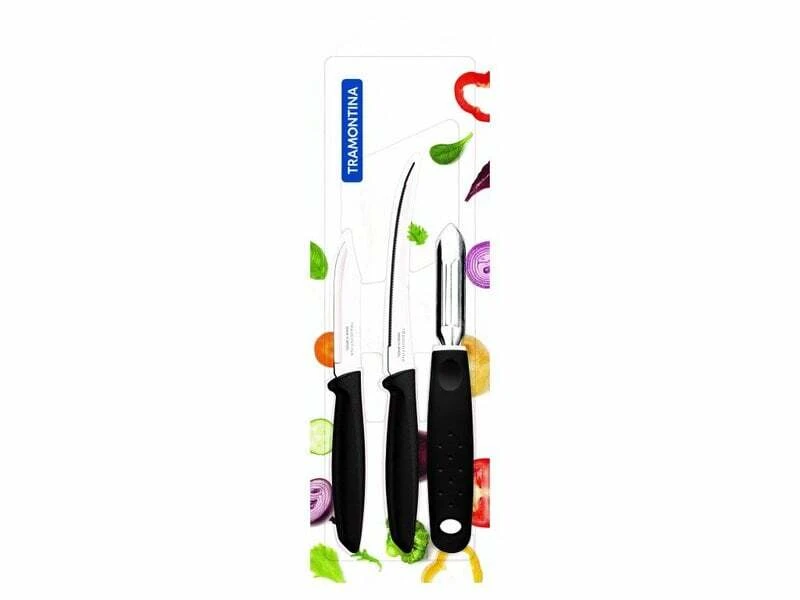 Tramontina Plenus 3-Piece Set (Paring Knife, Tomato Peeling Knife, Potato Peeler) 23498/053 1 Tramontina Plenus 3-Piece Set (Paring Knife, Tomato Peeling Knife, Potato Peeler) 23498/053