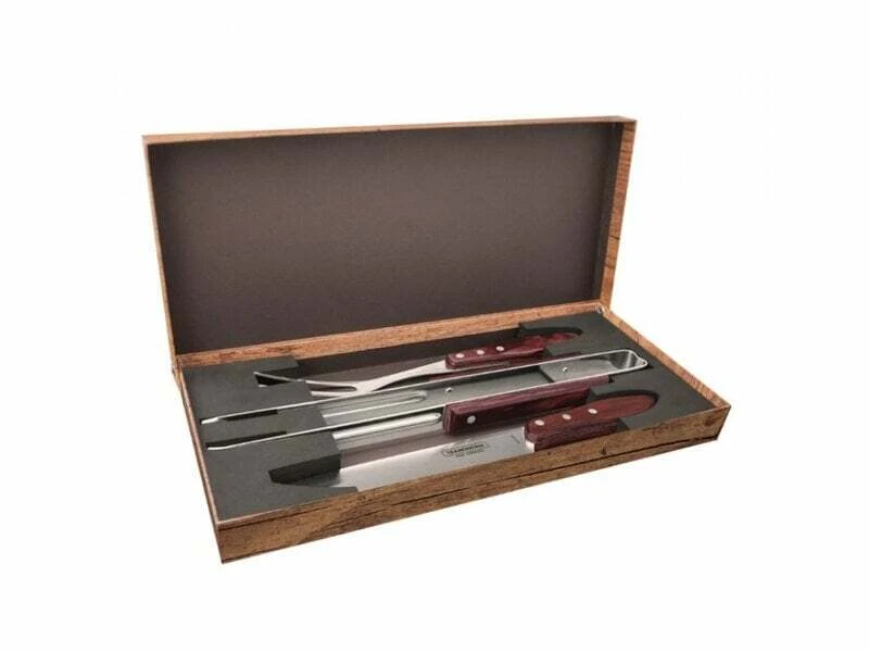 Tramontina Churrasco 3-Piece BBQ Set (Fork, Knife, Tweezers), Red 29899/264 2 Tramontina Churrasco 3-Piece BBQ Set (Fork, Knife, Tweezers), Red 29899/264 – Bild 2