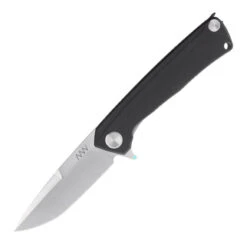 ANV Knives ANVZ100-009 Z100 Sleipner Frame Lock Plain Edge Dural/G10 Black