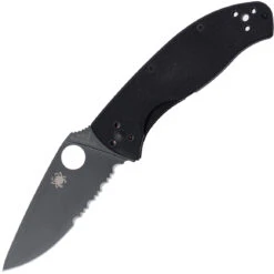 Spyderco C122GBBKPS Tenacious G-10 Black Black Blade