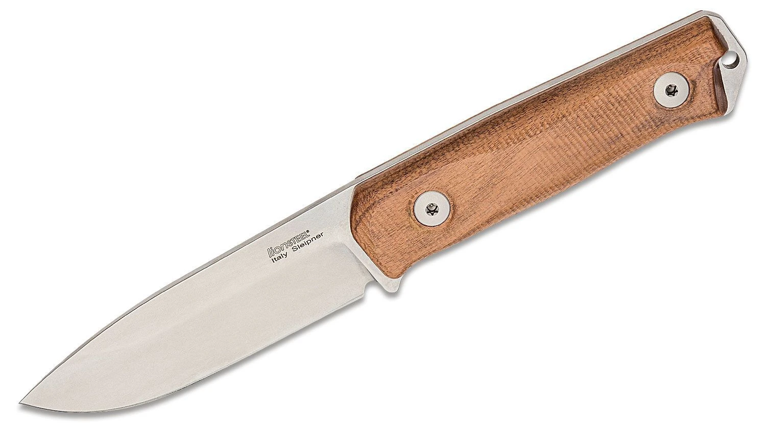 Lionsteel Fixed Blade Sleipner Steel Stone Washed, SANTOS Wood Handle, Leather Sheath B41 ST 1 Lionsteel Fixed Blade Sleipner Steel Stone Washed, SANTOS Wood Handle, Leather Sheath B41 ST