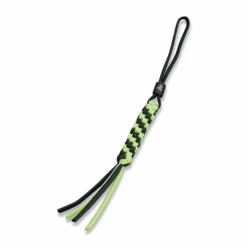 WE Knife Green/Black Tied Paracord Lanyard Black Round Ti Bead A-01D