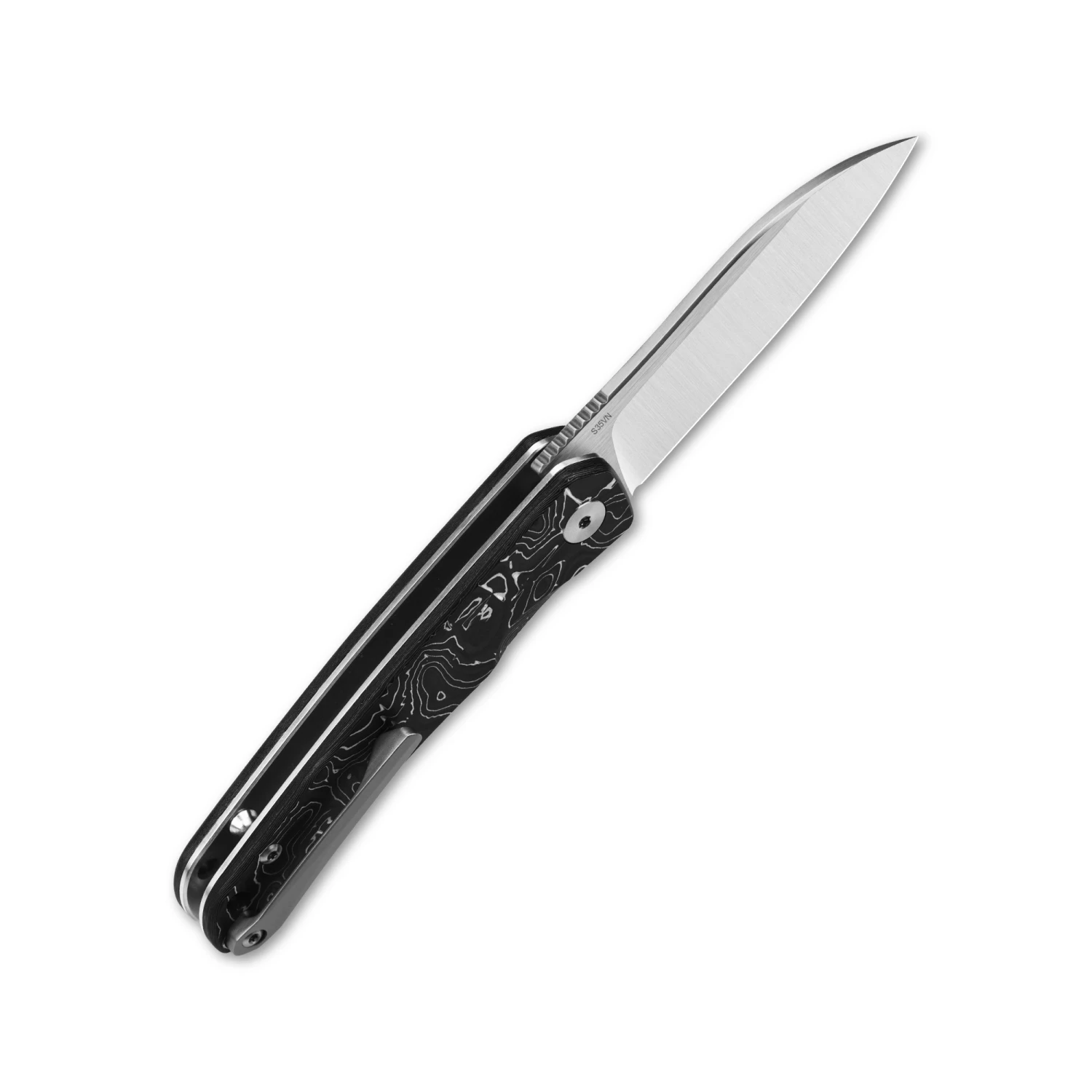 QSP Knife Otter, Satin CPM S35VN Blade, Aluminium Foil CF Handle QS140-A1 2 QSP Knife Otter, Satin CPM S35VN Blade, Aluminium Foil CF Handle QS140-A1 – Bild 2
