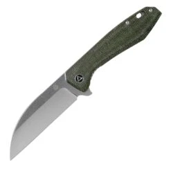 QSP Knife Pelican, Stonewash CPM S35VN Blade, Green Micarta Handle QS118-E1